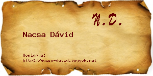 Nacsa Dávid névjegykártya
